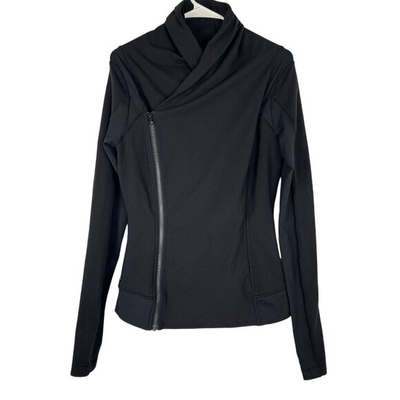 Lululemon Athletica Womens Black Bhakti Yoga Asymmetrical Zip Jacket Size 8 - Picture 13 of 16